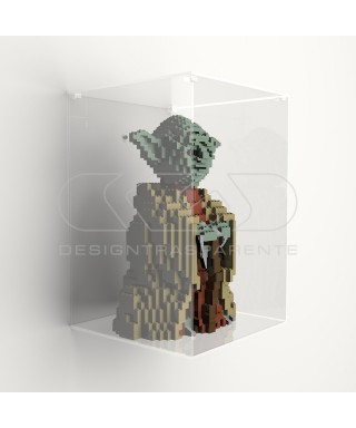 Vitrina de pared 20 cm metacrilato transparente para Lego y maquetas.