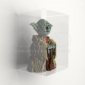 Cm 20 clear acrylic wall display case for Lego and miniature models.
