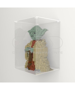 Vitrina de pared 20 cm metacrilato transparente para Lego y maquetas.