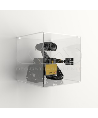 Cm 25 clear acrylic wall display case for Lego and miniature models.