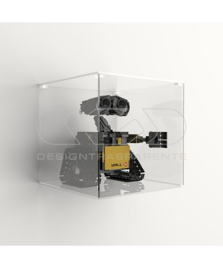 Vitrina de pared 25 cm metacrilato transparente para Lego y maquetas.