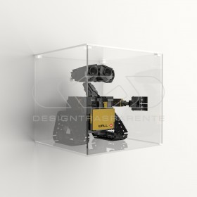 Vitrina de pared 25 cm metacrilato transparente para Lego y maquetas.