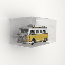 Teca da parete cm 25 in plexiglass trasparente per Lego e modellismo.