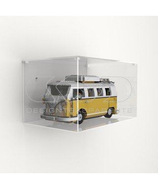 Cm 40 clear acrylic wall display case for Lego and miniature models.