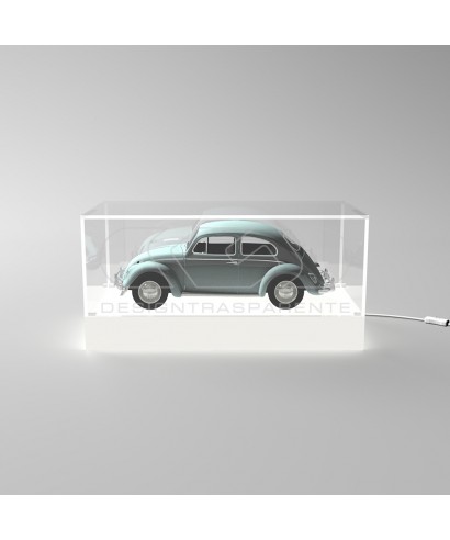 cm 20 LED acrylic display case with white lighted base.