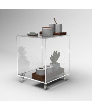 30x20 Transparent acrylic trolley cart for kitchen or bathroom.