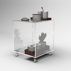 30x20 Transparent acrylic trolley cart for kitchen or bathroom.