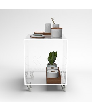 30x30 Transparent acrylic trolley cart for kitchen or bathroom