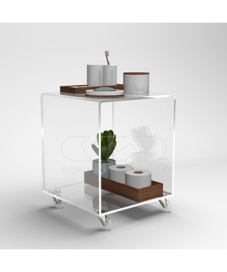 30x40 Transparent acrylic trolley cart for kitchen or bathroom.