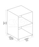 Carrello 30x50 mobiletto salvaspazio servitore in plexiglass.