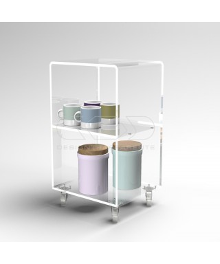 35x20 Transparent acrylic trolley cart for kitchen or bathroom