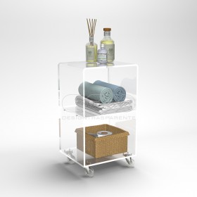 35x20 Transparent acrylic trolley cart for kitchen or bathroom.