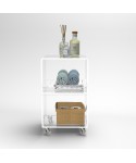 Carrello 40x50 mobiletto salvaspazio servitore in plexiglass.