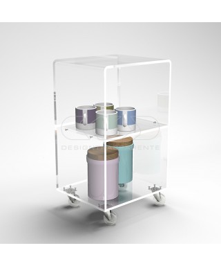 40x60 Transparent acrylic trolley cart for kitchen or bathroom