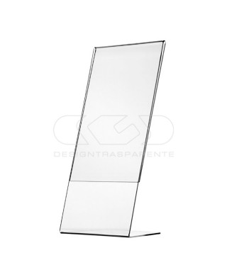 Single-sided clear acrylic countertop pocket sign holder.