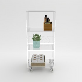 45x20 Transparent acrylic trolley cart for kitchen or bathroom.