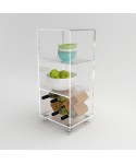 Carrello 45x30 mobiletto salvaspazio servitore in plexiglass.
