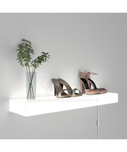 OFFERTA Mensola luminosa L70XP15 cm in plexiglass bianco LED naturale.