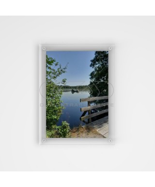 Photo Frame Base cm 60 variable H plexiglass with transparent screws.