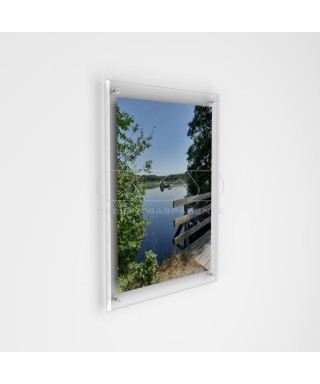 Photo Frame Base cm 60 variable H plexiglass with transparent screws.