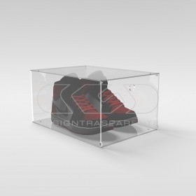 Caja de zapatos de 35 cm vitrina de metacrilato transparente.