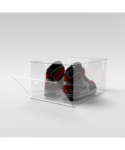 Caja de zapatos de 35 cm vitrina de metacrilato transparente.