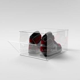 Scatola per scarpe cm 35 teca di protezione in plexiglass trasparente.