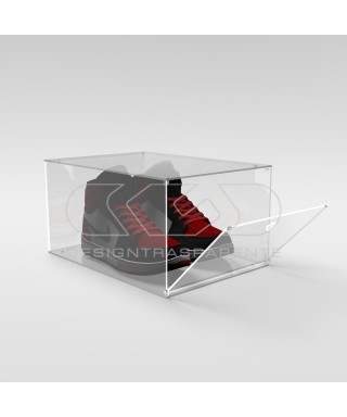 Scatola per scarpe cm 40 teca di protezione in plexiglass trasparente.
