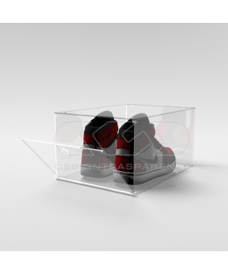 Scatola per scarpe cm 40 teca di protezione in plexiglass trasparente.
