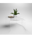 Set tavoli 70x25h50 e 65x25h40  impilabili in plexiglass trasparente