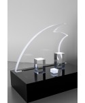 Presepe moderno stilizzato in plexiglass trasparente illuminato a led