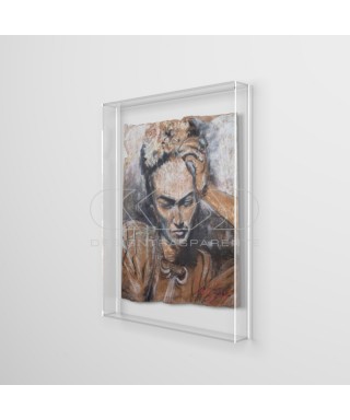 Canvas and paintings 75 cm protection box frame acrylic display case.