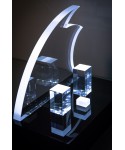 Presepe moderno stilizzato in plexiglass trasparente illuminato a led