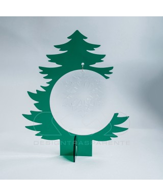 Árbol de Navidad de metacrilato verde Adornos navideños a medida.