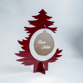Albero di Natale in plexiglass rosso Addobbi natalizi su misura.
