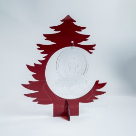 Albero di Natale in plexiglass rosso Addobbi natalizi su misura.
