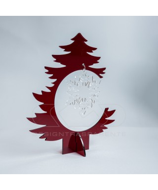 Árbol de Navidad de metacrilato rojo Adornos navideños hechos a medida.