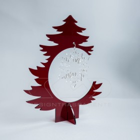 Albero di Natale in plexiglass rosso Addobbi natalizi su misura.