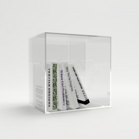 Cubo da terra cm 20 box espositore vetrina in plexiglass trasparente.
