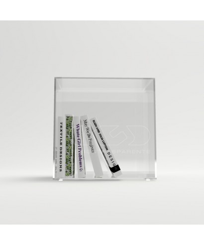 Cubo da terra cm 20 box espositore vetrina in plexiglass trasparente.