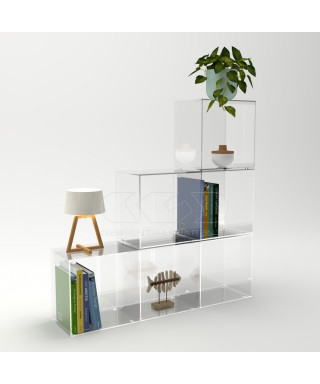Cubo da terra cm 20 box espositore vetrina in plexiglass trasparente.