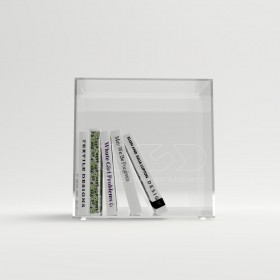 Cubo da terra cm 25 box espositore vetrina in plexiglass trasparente.