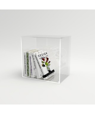 Floor cube 25x25h25 transparent acrylic display unit