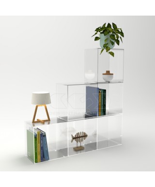 Floor cube 30x30h30 transparent acrylic display unit