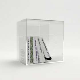 Cubo da terra cm 35 box espositore vetrina in plexiglass trasparente.