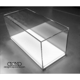 OFFERTA Teca LED cm 20x20h35 con base bianca illuminata in plexiglass.