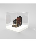 OFFERTA Teca LED cm 20x20h35 con base bianca illuminata in plexiglass.