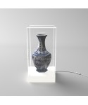 OFFERTA Teca LED cm 20x20h35 con base bianca illuminata in plexiglass.