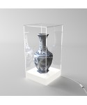OFFERTA Teca LED cm 20x20h35 con base bianca illuminata in plexiglass.