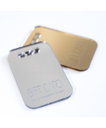 Gift Card in plexiglass oro o argento un regalo elegante e raffinato.